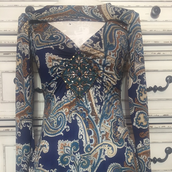 Glamorous Bronze & Deep Tones of Blue, Blouse from VENUS - Picture 1 of 11